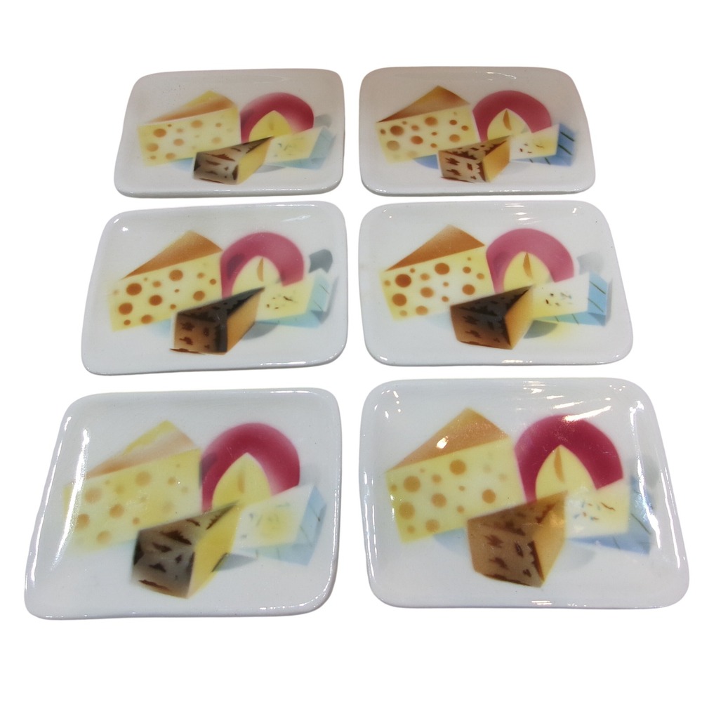6 MCM Individual Cheese Snack Appetizer Plates Dishes Cardinal China